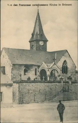 CPA Brimont (Marne) von Franzosen zerschossene Kirche 1918
