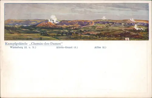 CPA .Aisne Kampfgelände Chemin-des-Dames 1918