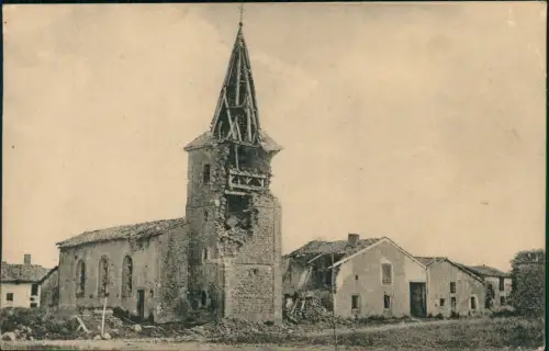 Cremilly Zerstörte Kirche und Wohnhäuser Cremilly Frankreich 1915