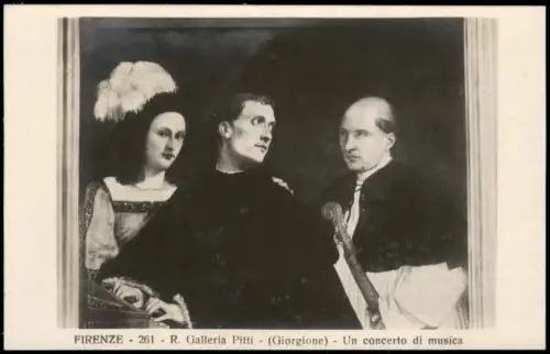 Florenz Firenze Kunst  Galleria Pitti (Giorgione) Un concerto di musica 1910