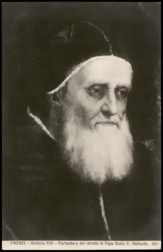Florenz Firenze  Particolare del ritratto di Papa Giulio II; Raffaello 1910