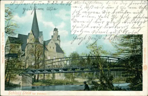 Stein (Zwickauer Mulde)-Hartenstein (Sachsen) Schloss Stein - Brücke 1916