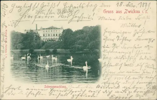 Ansichtskarte Zwickau Schwanenschloß 1899