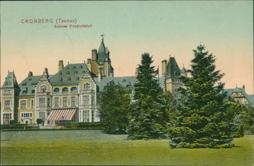 Ansichtskarte Kronberg im Taunus Schloss Friedrichshof - Seitenansicht 1920