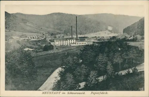 Ansichtskarte Titisee-Neustadt Papierfabrik 1928