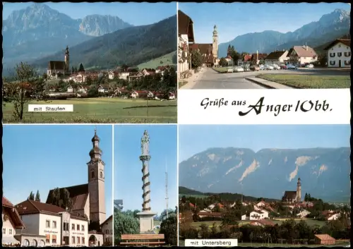 Anger Berchtesgadener Land Oberbayern Mehrbildkarte Untersberg und Staufen 1985