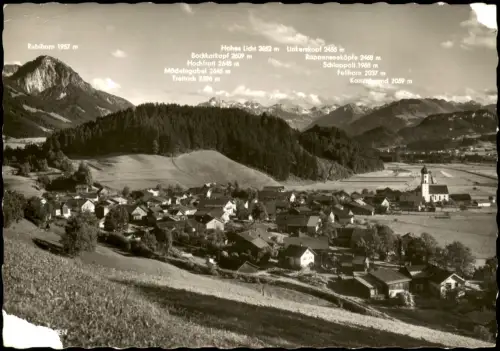 Altstädten (Allgäu) Panorama-Ansicht mit Allgäuer Hochgebirge 1970