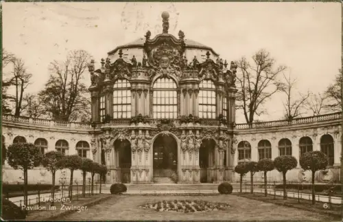 Ansichtskarte Innere Altstadt-Dresden Wallpavillon im Zwinger 1927