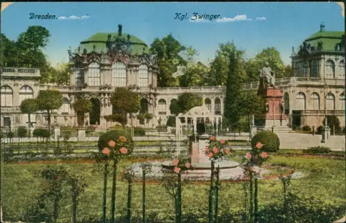 Innere Altstadt-Dresden Königlicher Zwinger mit Wallpavillon 1915