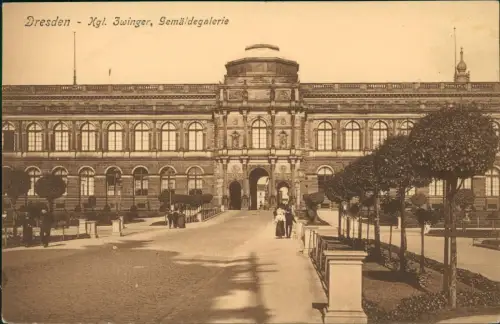 Ansichtskarte Dresden Königlicher Zwinger, Gemäldegalerie 1910