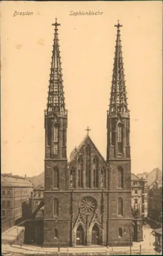 Ansichtskarte Innere Altstadt-Dresden Sophienkirche 1910