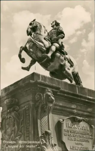 Ansichtskarte Innere Neustadt-Dresden Reiterdenkmal August der Starke 1956