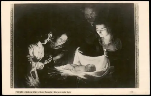 Florenz Firenze Kunst Galleria Uffizi Santa Famiglia: Gherardo dalle Notti 1910