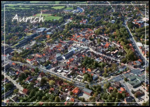 Ansichtskarte Aurich-Leer (Ostfriesland) Luftbild 2000