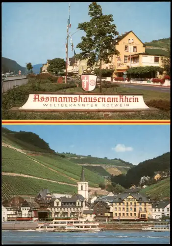 Assmannshausen am Rhein-Rüdesheim (Rhein) Panorama-Ansichten 1985