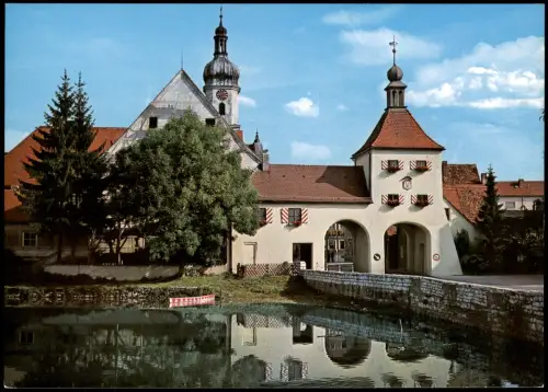 Allersberg Spitalweiher mit Pfarrkirche, Spitalgebäude und Torturm 2000