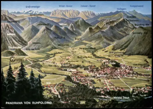 Ansichtskarte Ruhpolding PANORAMA VON RUHPOLDING 1987