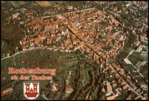 Rothenburg ob der Tauber Luftbild Luftaufnahme Totale v. Flugzeug aus 1980