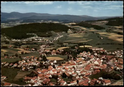Ruhmannsfelden LK Regen Panorama-Ansicht v. Flugzeug aus, Luftaufnahme 1969