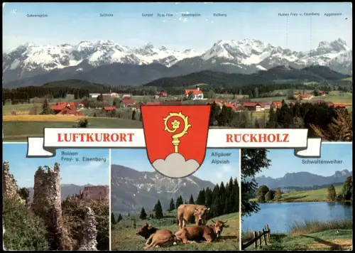 Ansichtskarte Rückholz Mehrbildkarte mit 4 Ortsansichten 1975