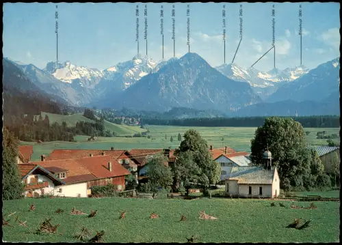 Rubi-Oberstdorf (Allgäu) Panorama mit Allgäuer Hochgebirge 1975