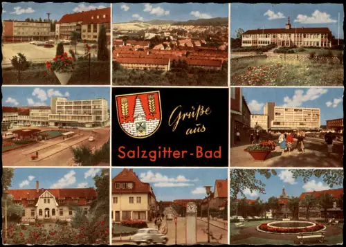 Ansichtskarte Salzgitter Mehrbild-AK S-Bad mit 8 Ortsansichten 1960