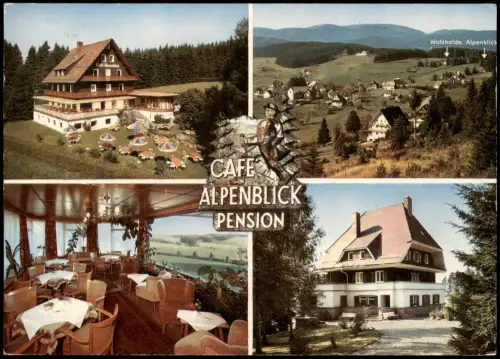 Saig Mehrbild-AK mit Café ALPENBLICK Pension mit Gästehaus Wahlhalde 1971