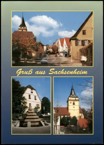 Ansichtskarte Sachsenheim 3-Bild-Karte mit Ortsansichten 1975