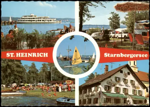Ansichtskarte Starnberg Mehrbildkarte ST. HEINRICH Starnbergersee 1980