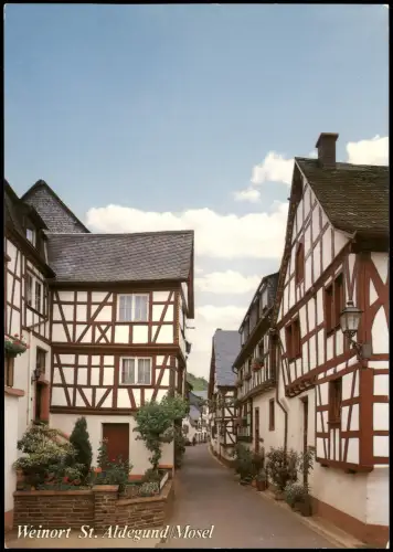Ansichtskarte Sankt Aldegund Christopherusstraße mit Fachwerkhäusern 1980