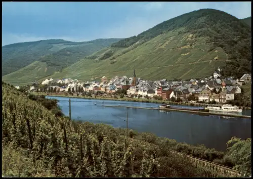 Ansichtskarte Sankt Aldegund Panorama-Ansicht Weinort mit Moselschleuse 1975