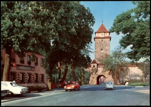 Rothenburg ob der Tauber Galgentor und Gasthof ZUM RAPPEN Auto Modelle 1975
