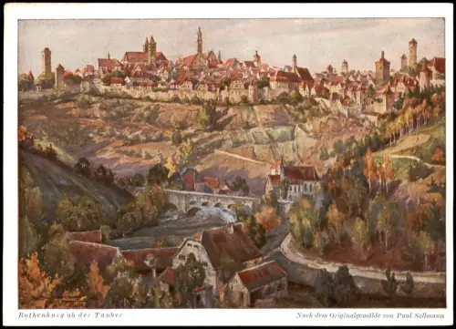 Rothenburg ob der Tauber Künstler  Nach Originalgemälde von Paul Sollmann 1960