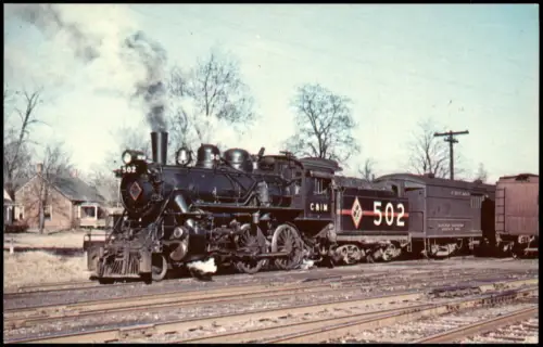 Ansichtskarte  CHICAGO & ILLINOIS MIDLAND 502 Dampflokomotive Railway USA 1978
