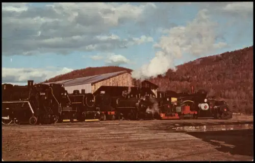Ansichtskarte  Eisenbahn Zug Lokomotive STEAMTOWN USA Bellows Falls, Vt. 1977