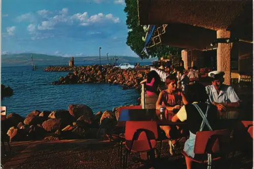 Postcard Galiläa KIBBUTZ EIN GEV ON THE SEA OF GALILEE ISRAEL 1965