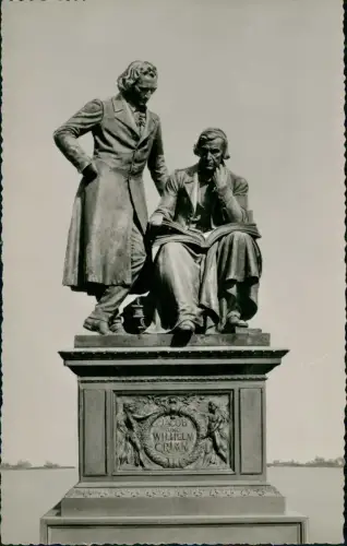 Ansichtskarte Hanau Brüder-Grimm-Denkmal Fotokarte 1958