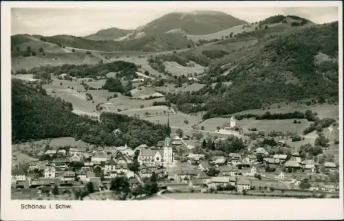 Ansichtskarte Schönau im Schwarzwald Blick auf die Stadt 1950