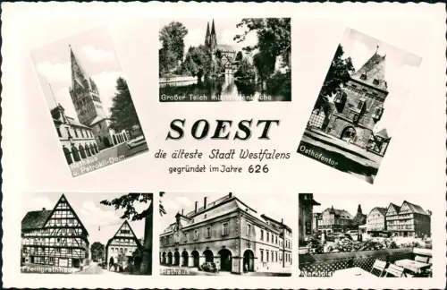 Ansichtskarte Soest Stadtteilansichten Mehrbild Fotokarte 1964