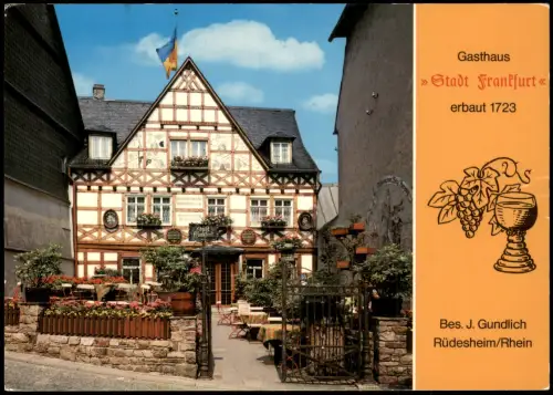 Ansichtskarte Rüdesheim (Rhein) Gasthaus Stadt Frankfurt 1985