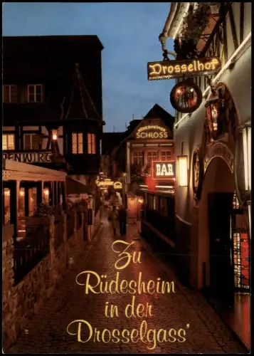 Ansichtskarte Rüdesheim (Rhein) Drosselgasse 1990