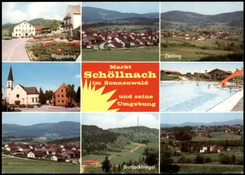Schöllnach Mehrbild-AK Ortsansichten MARKT SCHÖLLNACH (Bayer. Wald) 1980