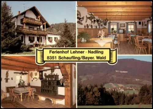Schaufling Mehrbild-AK Ferienhof Alfons und Maria Lehner Nadling 1980