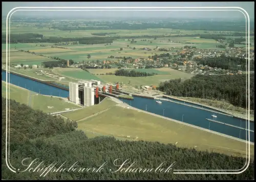 Ansichtskarte Scharnebeck Schiffshebewerk v. Flugzeug aus, Luftaufnahme 1980