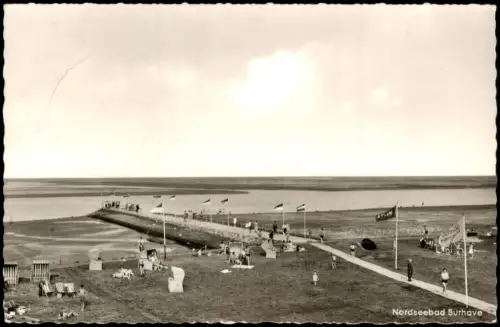 Ansichtskarte Burhave-Butjadingen Nordsee Strand Partie 1963