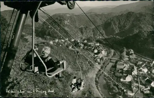 Ansichtskarte Altenahr Sessellift und Stadt - Fotokarte 1962