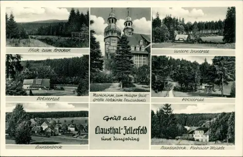 Ansichtskarte Clausthal-Zellerfeld Stadtteilansichten Mehrbild 1957