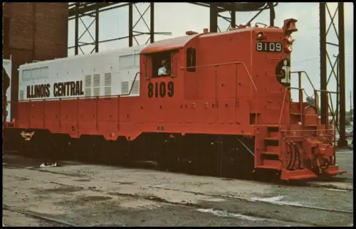 Ansichtskarte  Eisenbahn Zug Lokomotive ILLINOIS CENTRAL 8109 Railroad 1975