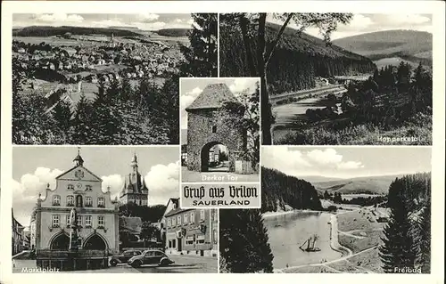 Brilon Marktplatz Freibad Derker Tor Kat. Brilon