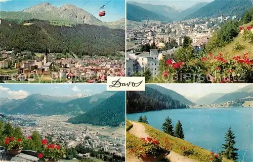 AK / Ansichtskarte Davos GR mit Braema Bueel Bahn Tinzenhorn Panorama Davosersee Kat. Davos
